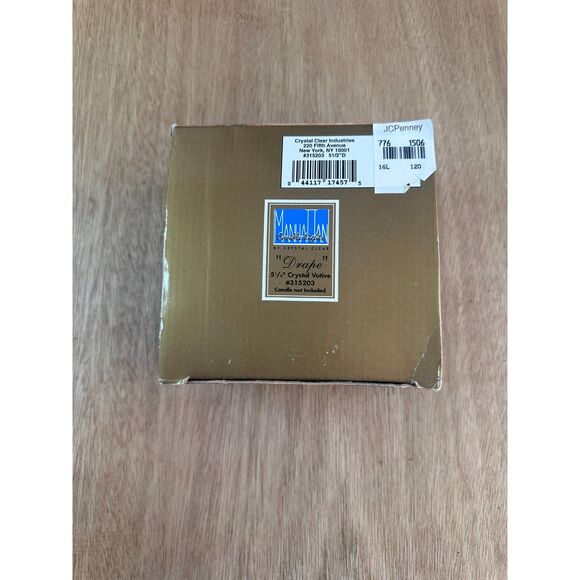 Vintage Manhattan by Crystal Clear “Drape” 5.5" Votive Candle Holder w/ Box - Picture 3 of 6